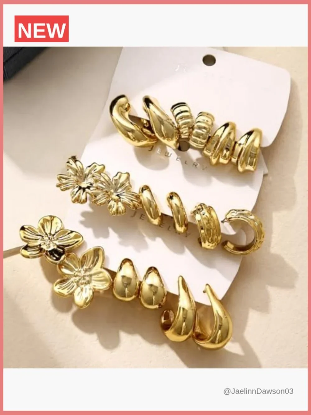 10 Pairs Chunky Gold Hoop Earrings Set Hypoallergenic Statement Jewelry Gift